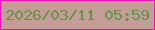 文字の大きさ：3、枠の色：f40dba、背景の色：c39d97、文字の色：6a904a 無料ブログパーツのブログ時計