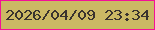 文字の大きさ：3、枠の色：f41097、背景の色：cbb864、文字の色：3a332e 無料ブログパーツのブログ時計