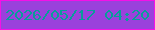 文字の大きさ：4、枠の色：f411e7、背景の色：9a41dc、文字の色：099d9a 無料ブログパーツのブログ時計