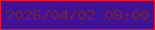 文字の大きさ：3、枠の色：f41228、背景の色：411296、文字の色：71213e 無料ブログパーツのブログ時計