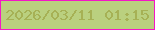 文字の大きさ：5、枠の色：f417c6、背景の色：bad07f、文字の色：a6b155 無料ブログパーツのブログ時計