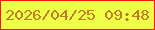 文字の大きさ：5、枠の色：f4180b、背景の色：effe47、文字の色：bb7d2a 無料ブログパーツのブログ時計