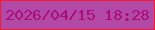 文字の大きさ：3、枠の色：f41a28、背景の色：b349a7、文字の色：aa0c79 無料ブログパーツのブログ時計