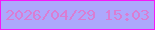 文字の大きさ：5、枠の色：f41af7、背景の色：ada8fc、文字の色：d97dd3 無料ブログパーツのブログ時計