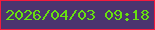 文字の大きさ：3、枠の色：f41b3d、背景の色：4c346f、文字の色：67e110 無料ブログパーツのブログ時計