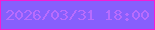文字の大きさ：1、枠の色：f41dd4、背景の色：875ffc、文字の色：b86cfd 無料ブログパーツのブログ時計