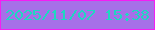 文字の大きさ：5、枠の色：f41ef3、背景の色：a670e8、文字の色：1ed8c1 無料ブログパーツのブログ時計