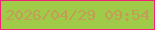 文字の大きさ：3、枠の色：f42176、背景の色：9fcb49、文字の色：c59b58 無料ブログパーツのブログ時計