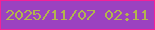 文字の大きさ：3、枠の色：f42198、背景の色：9b42c0、文字の色：b2b54e 無料ブログパーツのブログ時計