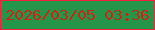文字の大きさ：5、枠の色：f4223d、背景の色：249549、文字の色：ce2415 無料ブログパーツのブログ時計