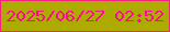 文字の大きさ：2、枠の色：f4237f、背景の色：aeab00、文字の色：fe0993 無料ブログパーツのブログ時計