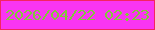 文字の大きさ：4、枠の色：f42461、背景の色：f935f2、文字の色：81c73b 無料ブログパーツのブログ時計