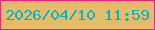 文字の大きさ：5、枠の色：f4257a、背景の色：e5bc68、文字の色：0ab4c8 無料ブログパーツのブログ時計