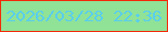 文字の大きさ：3、枠の色：f42907、背景の色：90e297、文字の色：59ceed 無料ブログパーツのブログ時計