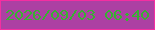 文字の大きさ：2、枠の色：f42ea1、背景の色：ac40a3、文字の色：38b132 無料ブログパーツのブログ時計