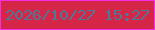 文字の大きさ：4、枠の色：f42ee7、背景の色：d62647、文字の色：497a97 無料ブログパーツのブログ時計