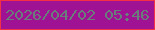 文字の大きさ：2、枠の色：f43047、背景の色：a01294、文字の色：697e7a 無料ブログパーツのブログ時計