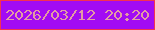 文字の大きさ：3、枠の色：f43151、背景の色：a20bf3、文字の色：e49ba2 無料ブログパーツのブログ時計