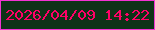 文字の大きさ：1、枠の色：f432d3、背景の色：0f3218、文字の色：ff0167 無料ブログパーツのブログ時計