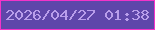 文字の大きさ：4、枠の色：f433c9、背景の色：5f46aa、文字の色：b99eeb 無料ブログパーツのブログ時計