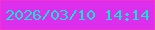 文字の大きさ：4、枠の色：f433cf、背景の色：dc2eed、文字の色：11e4cf 無料ブログパーツのブログ時計