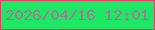 文字の大きさ：5、枠の色：f43767、背景の色：1de764、文字の色：9e7e8c 無料ブログパーツのブログ時計
