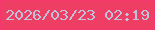 文字の大きさ：2、枠の色：f4376f、背景の色：ee3e64、文字の色：c3c2db 無料ブログパーツのブログ時計