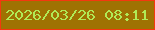 文字の大きさ：5、枠の色：f4380f、背景の色：9f7202、文字の色：b0ea56 無料ブログパーツのブログ時計