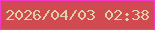 文字の大きさ：3、枠の色：f438ce、背景の色：d14a52、文字の色：e0d1a5 無料ブログパーツのブログ時計