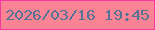 文字の大きさ：1、枠の色：f439a5、背景の色：fa8394、文字の色：547395 無料ブログパーツのブログ時計