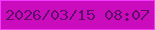 文字の大きさ：1、枠の色：f439fe、背景の色：cb0cbc、文字の色：600b69 無料ブログパーツのブログ時計