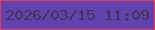 文字の大きさ：5、枠の色：f43a4a、背景の色：6242b1、文字の色：3f384d 無料ブログパーツのブログ時計