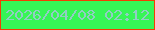 文字の大きさ：3、枠の色：f43d02、背景の色：37f556、文字の色：91cdc4 無料ブログパーツのブログ時計