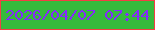 文字の大きさ：3、枠の色：f43d44、背景の色：36ba3c、文字の色：852afd 無料ブログパーツのブログ時計