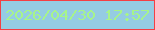 文字の大きさ：3、枠の色：f43f44、背景の色：95cce3、文字の色：a7f48a 無料ブログパーツのブログ時計