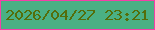 文字の大きさ：3、枠の色：f43fa8、背景の色：4ab084、文字の色：546e0a 無料ブログパーツのブログ時計