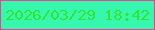 文字の大きさ：1、枠の色：f44094、背景の色：35f8ae、文字の色：34e52b 無料ブログパーツのブログ時計