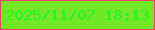 文字の大きさ：1、枠の色：f4416b、背景の色：72e726、文字の色：21f629 無料ブログパーツのブログ時計