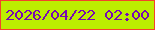 文字の大きさ：3、枠の色：f44329、背景の色：bced00、文字の色：780ab2 無料ブログパーツのブログ時計