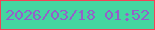 文字の大きさ：4、枠の色：f44356、背景の色：45d6a0、文字の色：955fc9 無料ブログパーツのブログ時計