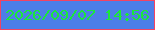 文字の大きさ：2、枠の色：f44362、背景の色：4d7ee7、文字の色：1ae83a 無料ブログパーツのブログ時計