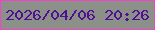 文字の大きさ：2、枠の色：f443cb、背景の色：8b9189、文字の色：510f94 無料ブログパーツのブログ時計