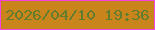 文字の大きさ：5、枠の色：f443e0、背景の色：c9851c、文字の色：627d2d 無料ブログパーツのブログ時計
