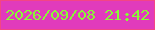 文字の大きさ：3、枠の色：f44585、背景の色：e13bbc、文字の色：88f936 無料ブログパーツのブログ時計