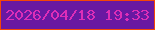 文字の大きさ：3、枠の色：f44607、背景の色：6918a2、文字の色：dd2eb8 無料ブログパーツのブログ時計