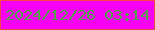 文字の大きさ：2、枠の色：f44644、背景の色：f700f5、文字の色：57a04a 無料ブログパーツのブログ時計