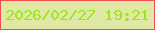 文字の大きさ：4、枠の色：f44e50、背景の色：e1e8a5、文字の色：98e720 無料ブログパーツのブログ時計