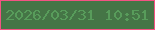 文字の大きさ：3、枠の色：f45383、背景の色：457546、文字の色：589c5b 無料ブログパーツのブログ時計