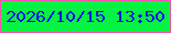 文字の大きさ：3、枠の色：f454b2、背景の色：06f343、文字の色：080cf7 無料ブログパーツのブログ時計