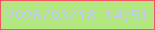 文字の大きさ：5、枠の色：f45567、背景の色：b3e881、文字の色：c6c8f8 無料ブログパーツのブログ時計